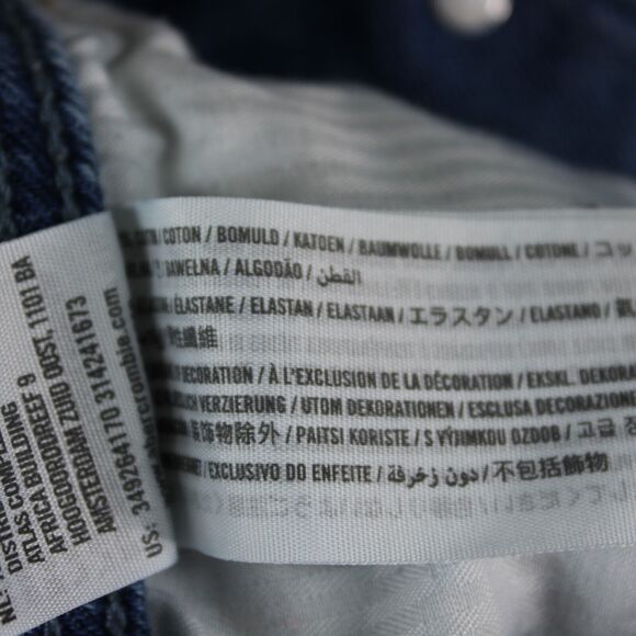 Hollister Button Fly Denim Shorts Juniors 7 Blue High Rise Boyfriend Stretch - Picture 3 of 8